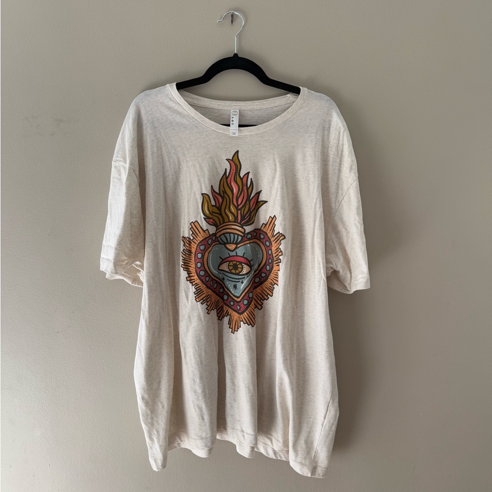 Plus Size Sacred Heart Illustrative Tee - 2X